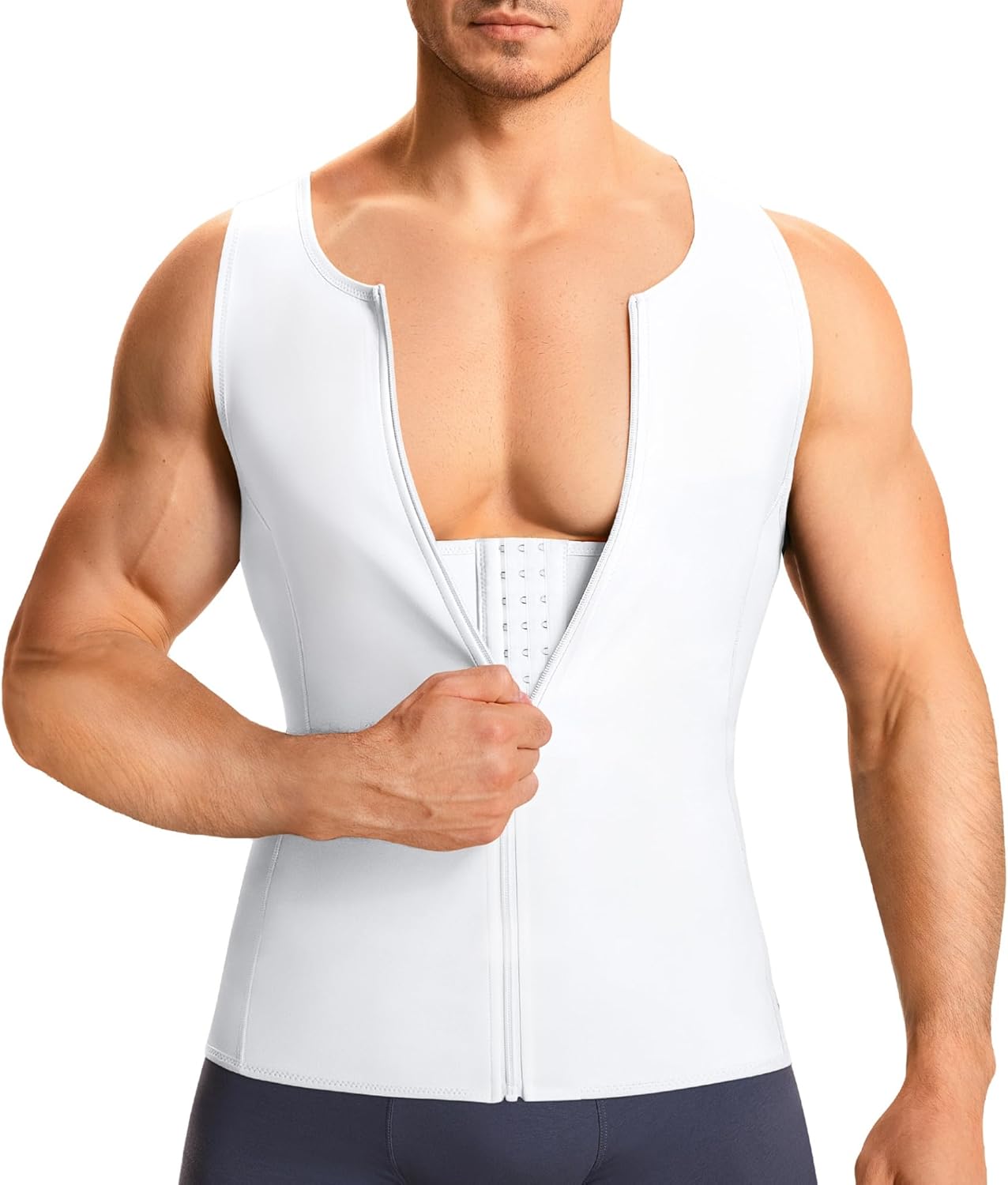 TAILONG Men Compression Shirt for Body Slimming Tank Top Shaper Tight Undershirt Tummy Control Girdle