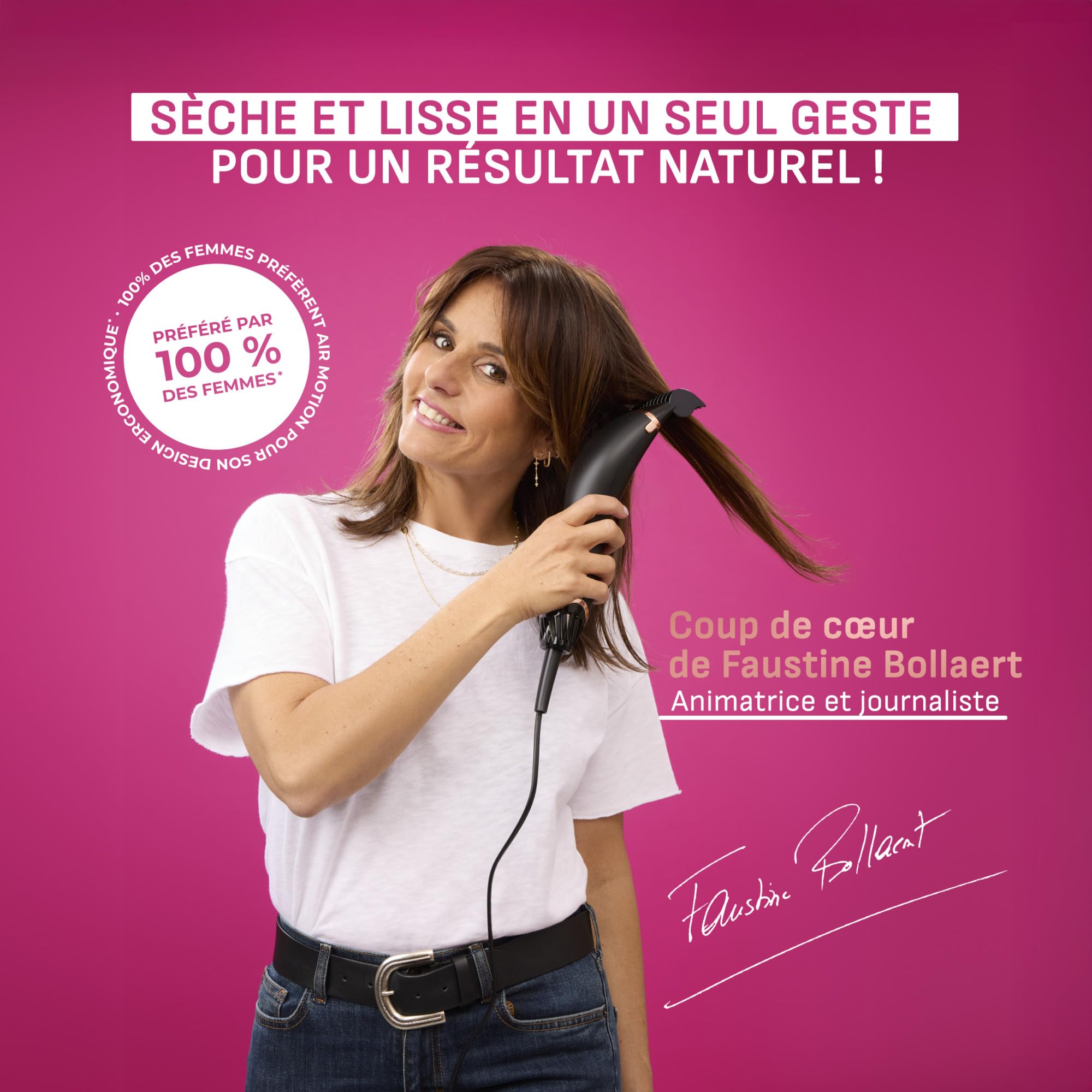 Calor Air Motion, Sèche-cheveux lissant, Design révolutionnaire, Léger, Puissant, Moteur digital, Effet Coanda, CF8C20C0