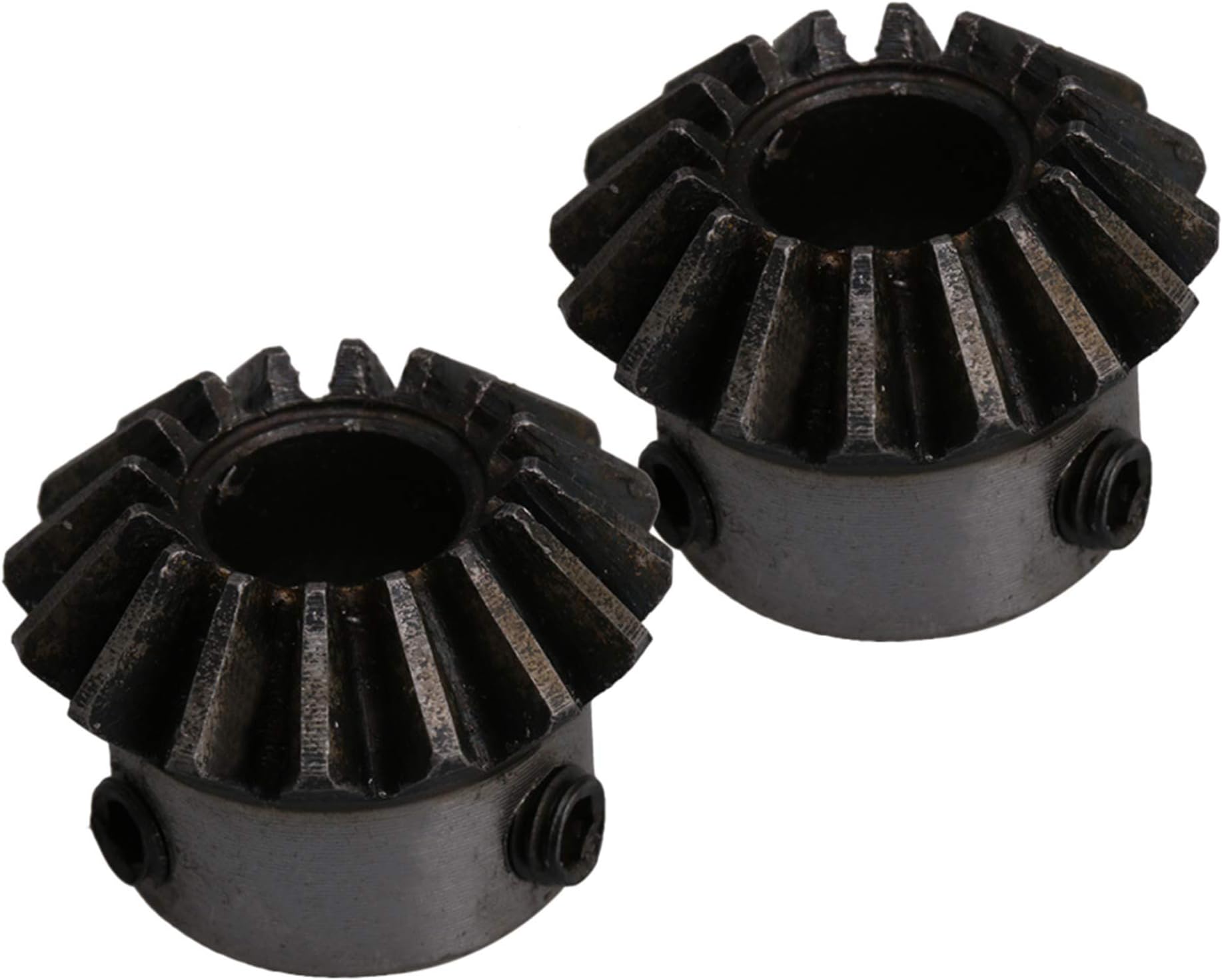 CNBTR 45# Steel 16 Teeth 1.5 Module Silver Black Bevel Gear Wheel 10mm Hole Dia D25.5 x H18mm
