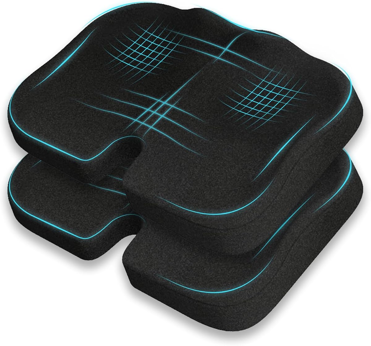 Chicvault Stadium Seat Cushion, Extra Thick 50D High-Density Bleacher Cushion with Carry Handle, Non-Slip Water-Resistant Stadium Cushions for Bleachers &amp; Outdoor Events(2-Pack)