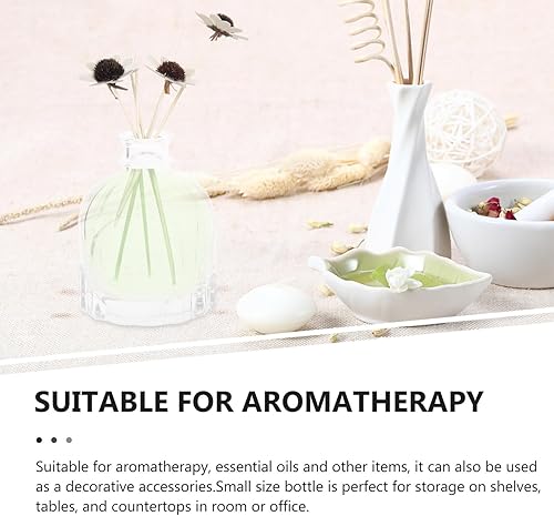 Miniatura 4 de Lurrose Car Decor - 4 botellas difusoras de vidrio para difusor de aceite esencial, botella de aroma, dispensador de fragancia, recipiente