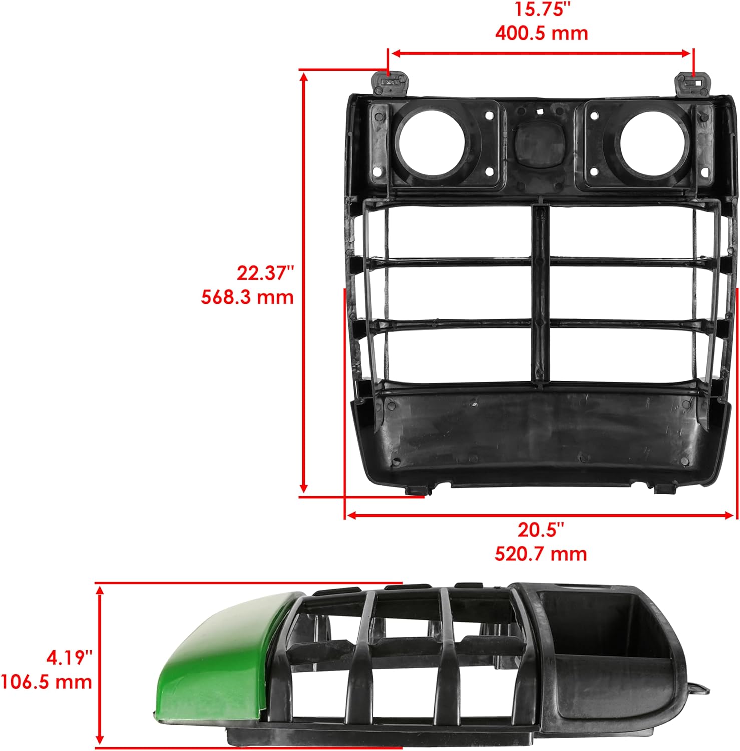 Caltric LVA11379 M133762 M119599 Front Grill Compatible with John Deere 4200 4210 4300 4310 4400 4410 4500 4510 4600 4610 4700 4710