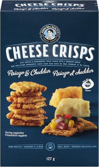John Wm. Macy's Cheddar & Asiago Cheesecrisps, 127g