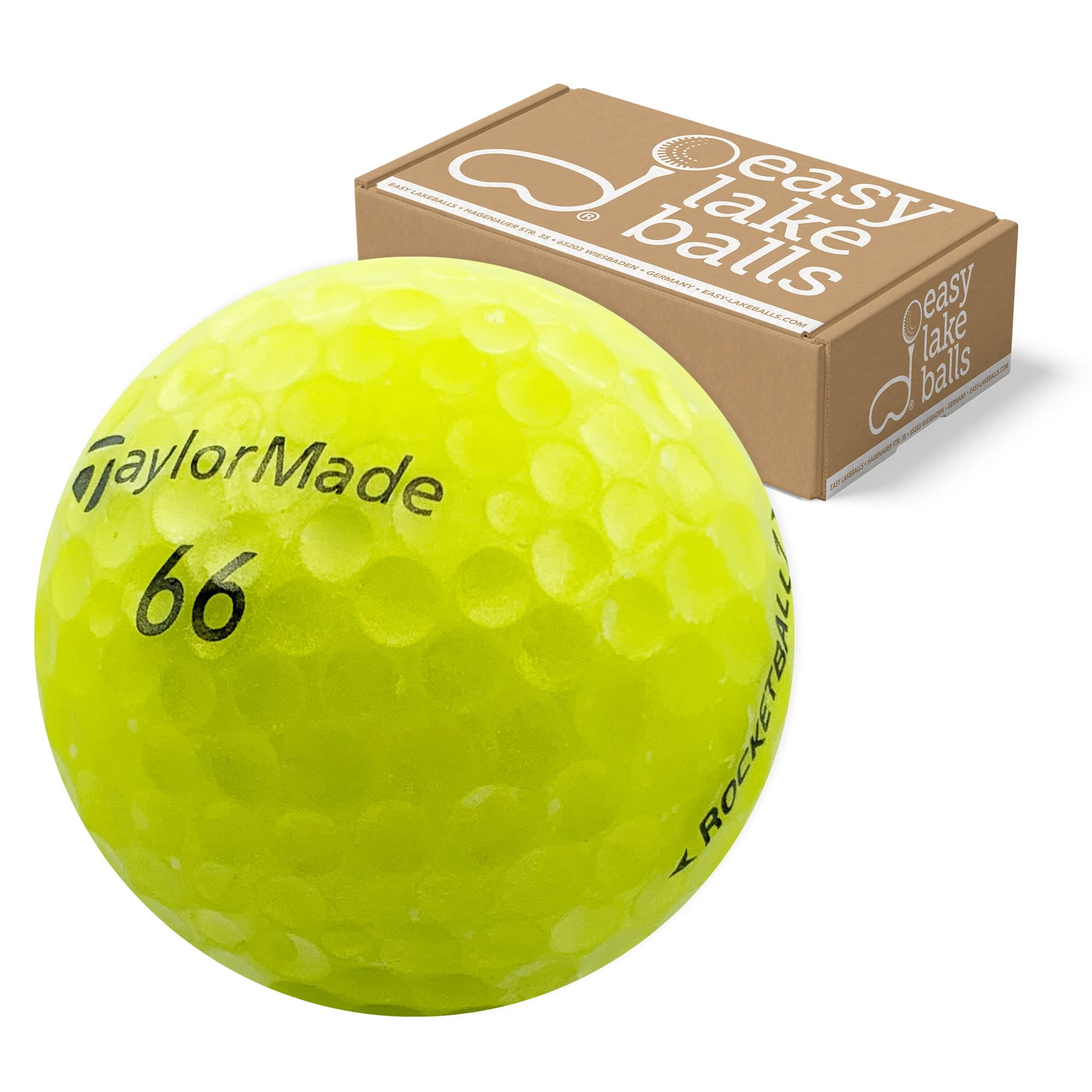Easy Lakeballs 25 TAYLOR MADE ROCKETBALLZ YELLOW LAKE GOLF BALLS - AAAA QUALITY (PEARL GRADE)