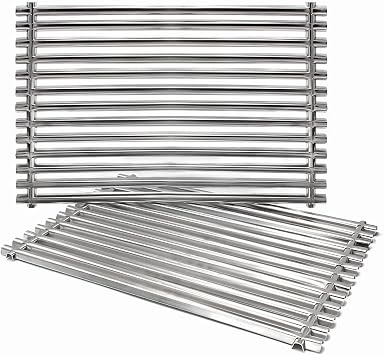 Hongso 304 Stainless Steel Grill Grates 65905 for Weber Genesis Silver A, Spirit E & S 200 210 Series, Spirit 500 Grill with Side Control Replacement Parts for 7521 7522 65904 SCG521, 15" x 11.25