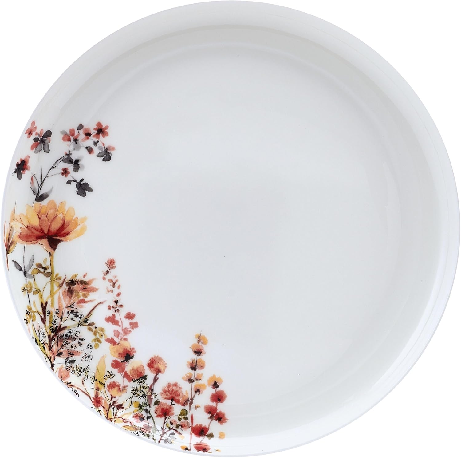 Mikasa Wildflower Bliss 12 Piece Floral Bone China Durable Chip Resistant Lightweight Dinnerware Set, Service for 4