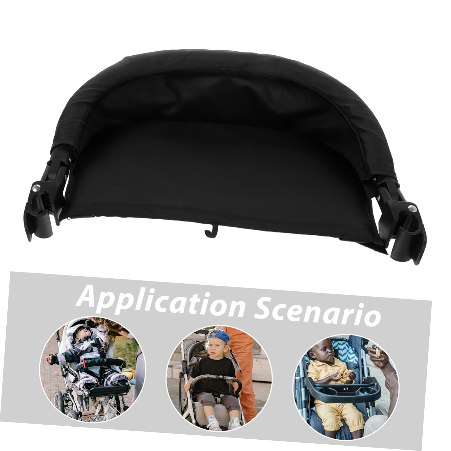 Vaguelly Extension Repose-Pieds Accoudoir de Sécurité et Installation Facile en Tissu Noir pour Poussette Bébé pour Poussette de Jogging