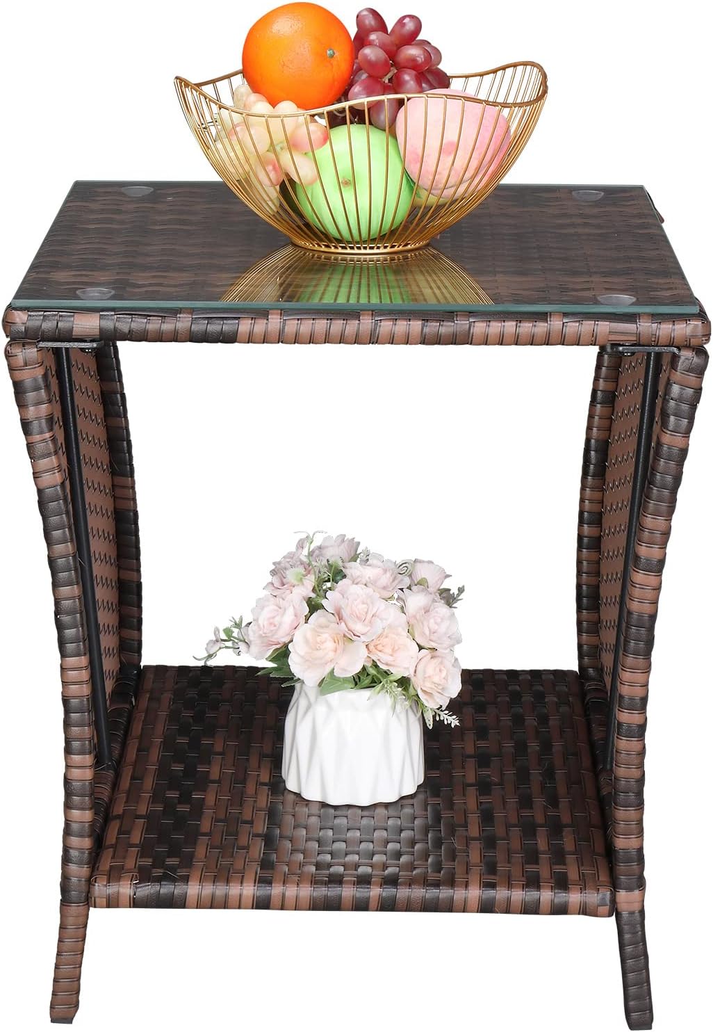 Patio Tables Wicker Side Table,Rattan End Table,Outdoor