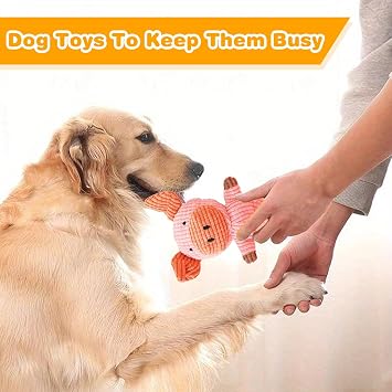 MRSOHRET 5 Pack Dog Toys Squeaky, Tough Stuffed Plush Puppy Chew Toys for Teething, Durable Plush Dog Toy for Large Medium Small Breed to Keep Them Busy