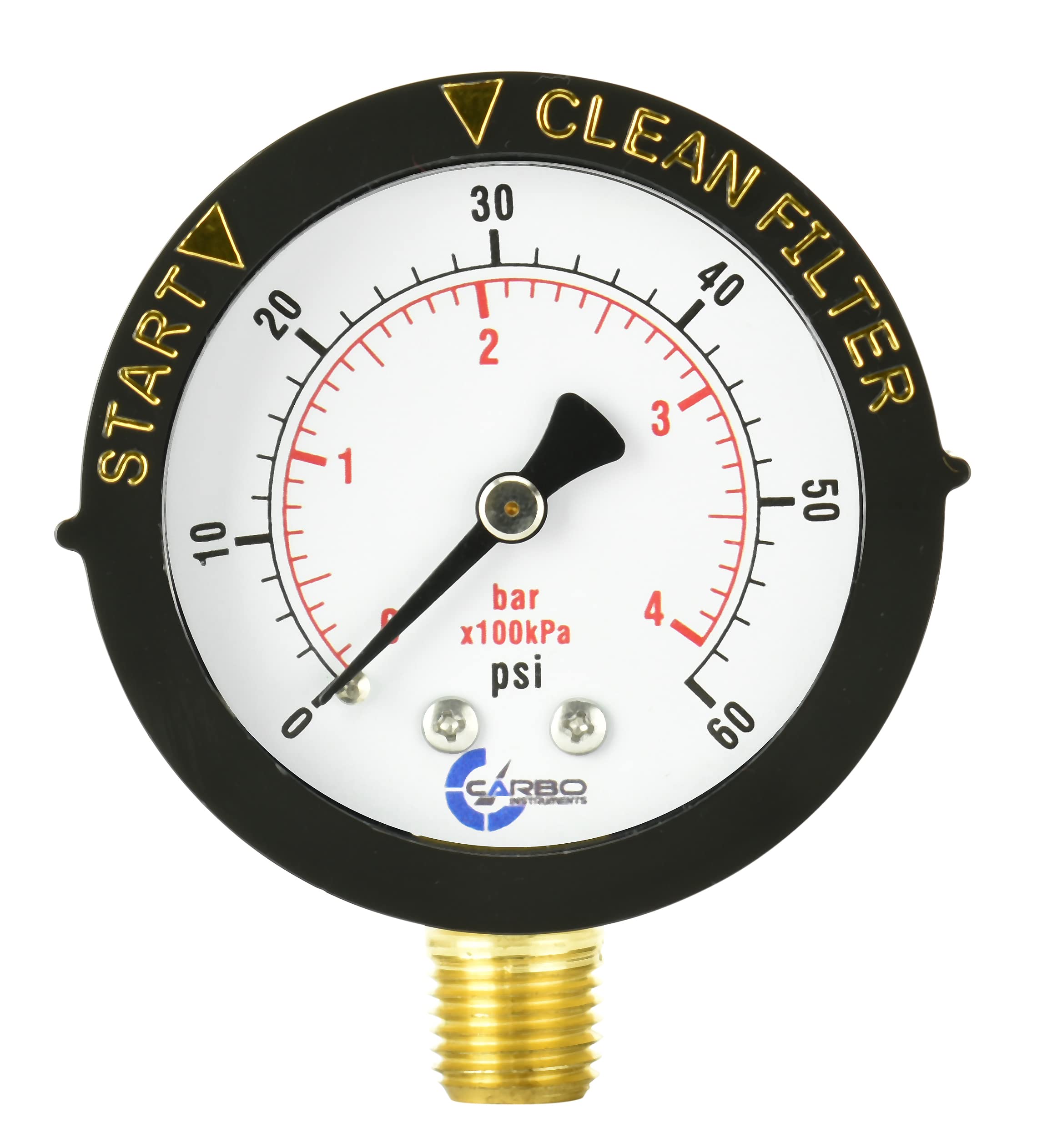 Buy Pool Filter Pressure Gauge, CARBO INSTRUMENTS, Clean Filter Indicator for Swimming Pool