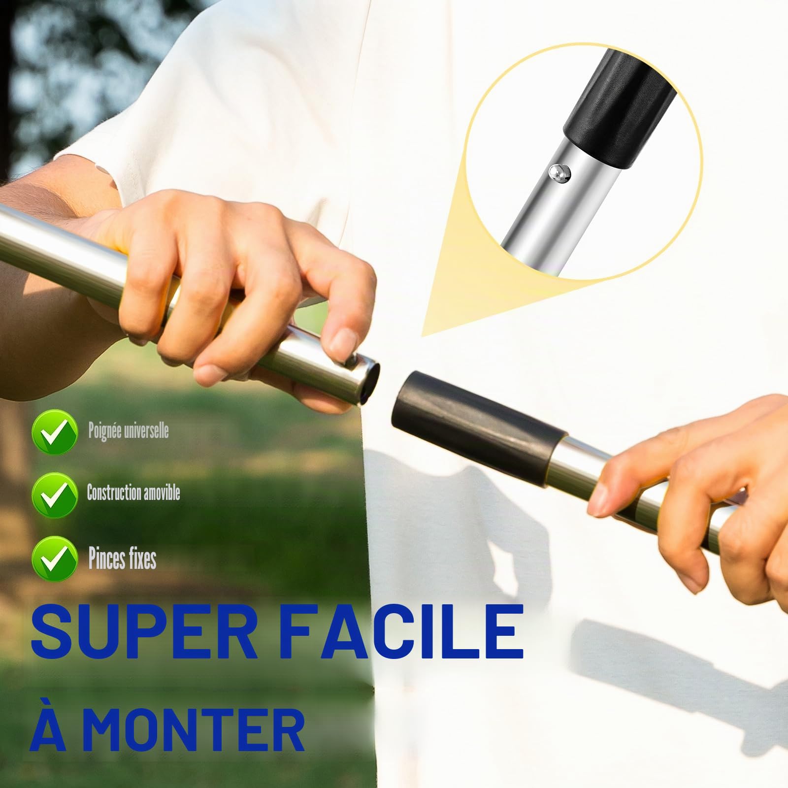 Snagle Paw Dog Poop Scooper Lot de 3 pelles à déjections canines et râteau en métal pour grands, moyens et petits chiens avec longue poignée réglable Rake Waste Removal