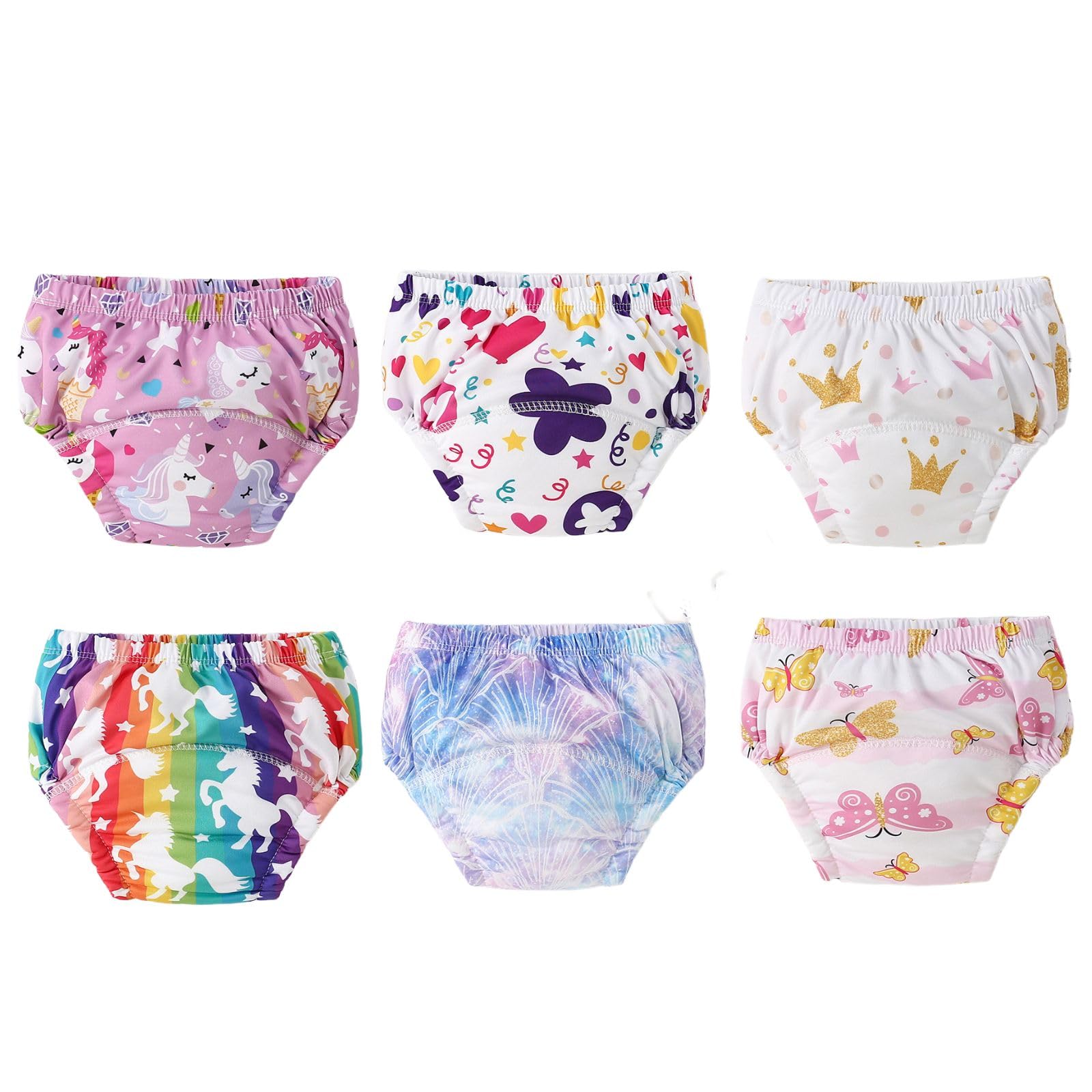 Training Pants for Boys Girls, Absorbent Potty Training Underwear, Toddlers Waterproof Underwear (6pcsB,L)