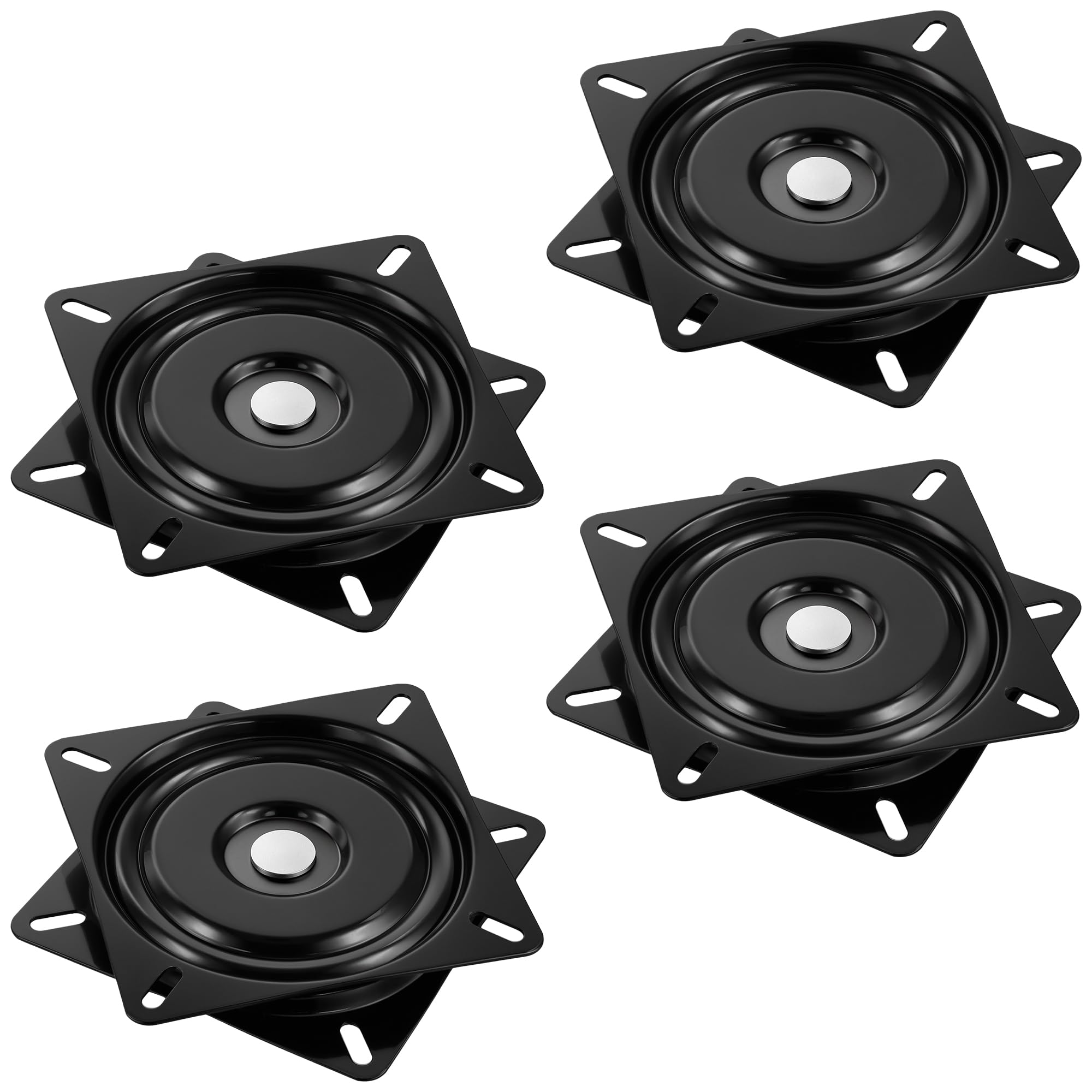 SOUJAP Seat Swivel Plate, 6 Inch, Ball Bearing Turntable, for Bar Stool and Boat Chair Base, 15.5x2.25 cm, 4 Pack