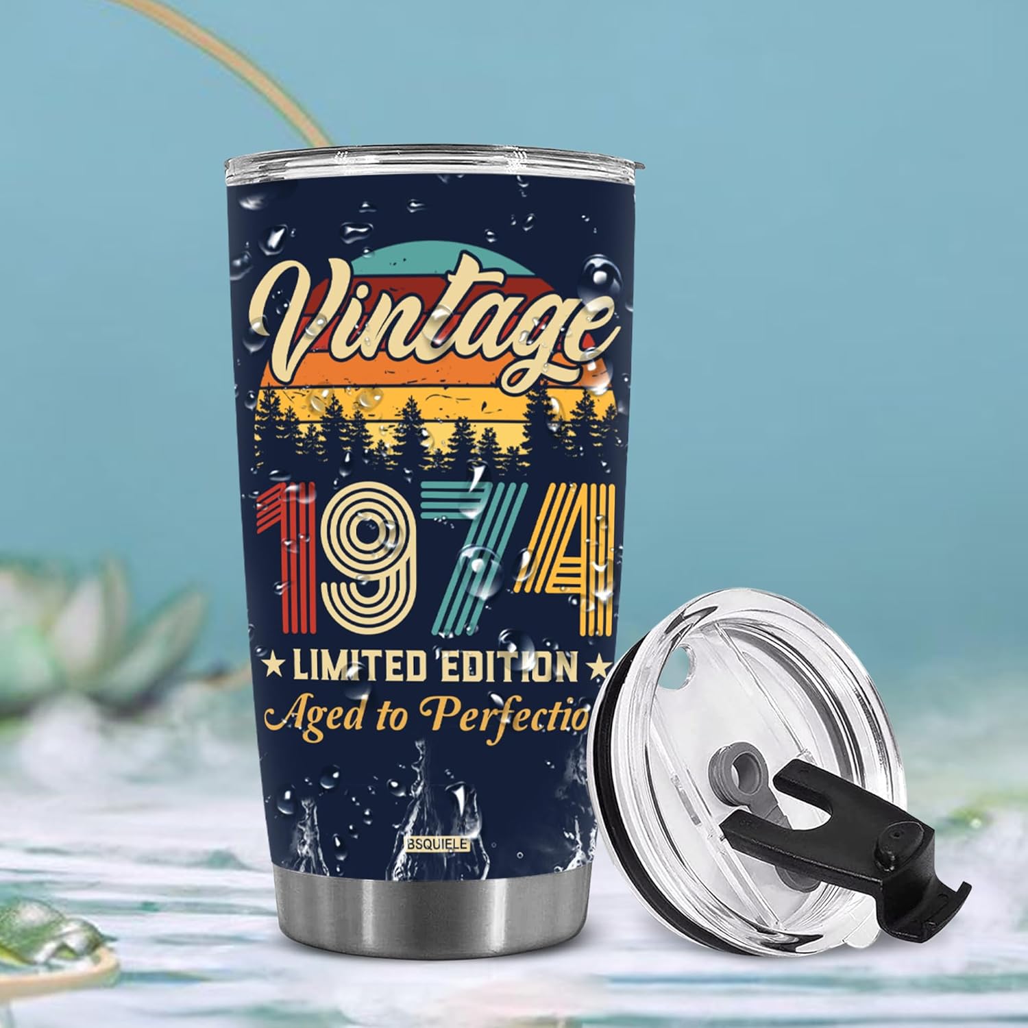 BSQUIELE 50th Birthday Gifts for Women, Men - 50th Birthday Decorations - 1974 Vintage Tumbler, 50 Years Old Birthday Gifts For Women Men Unique - Funny Happy 50th Turning 50 Cup Ideas - Tumbler 20 oz - Image 7