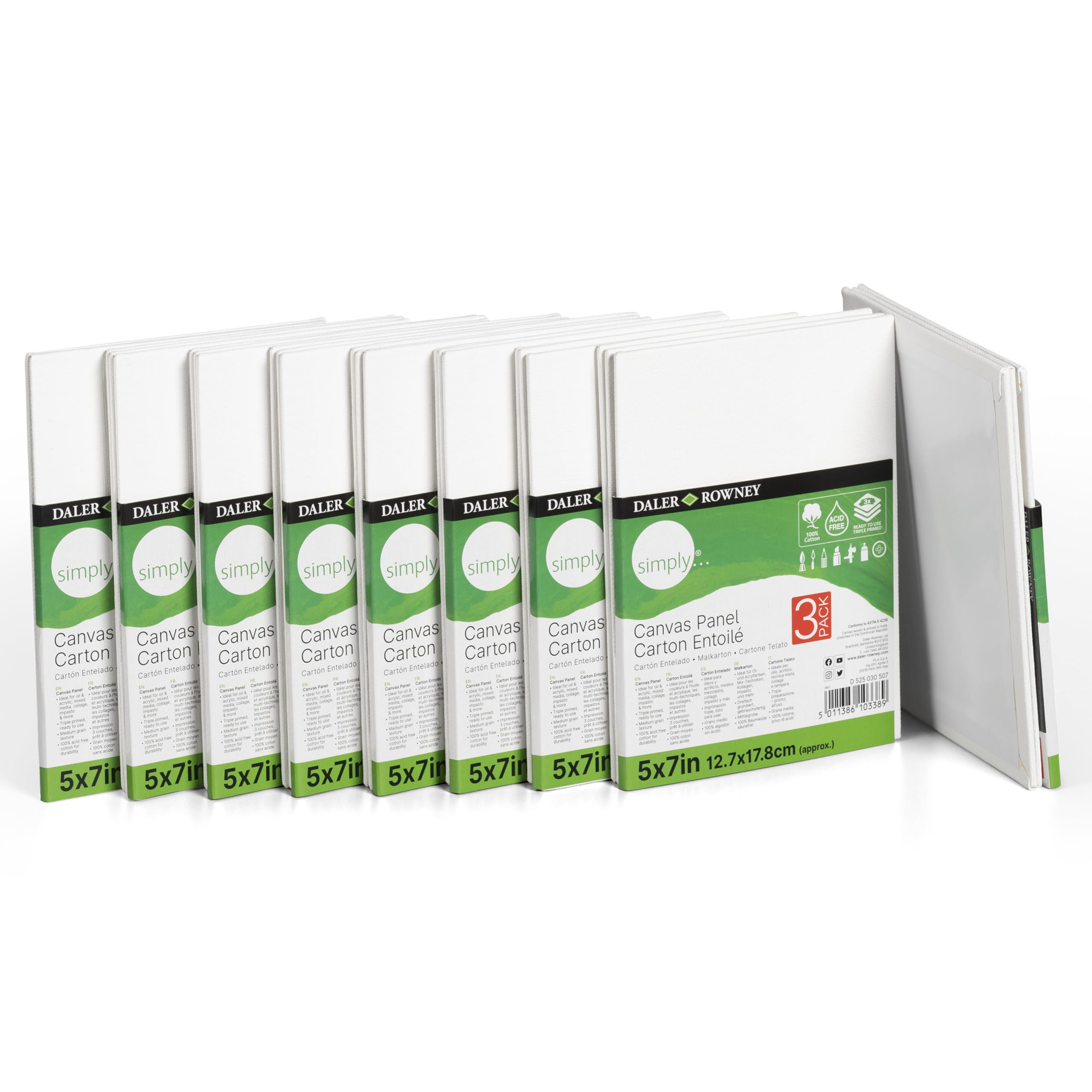 Toile de coton blanc Daler Rowney au grain fin et régulier pour artistes