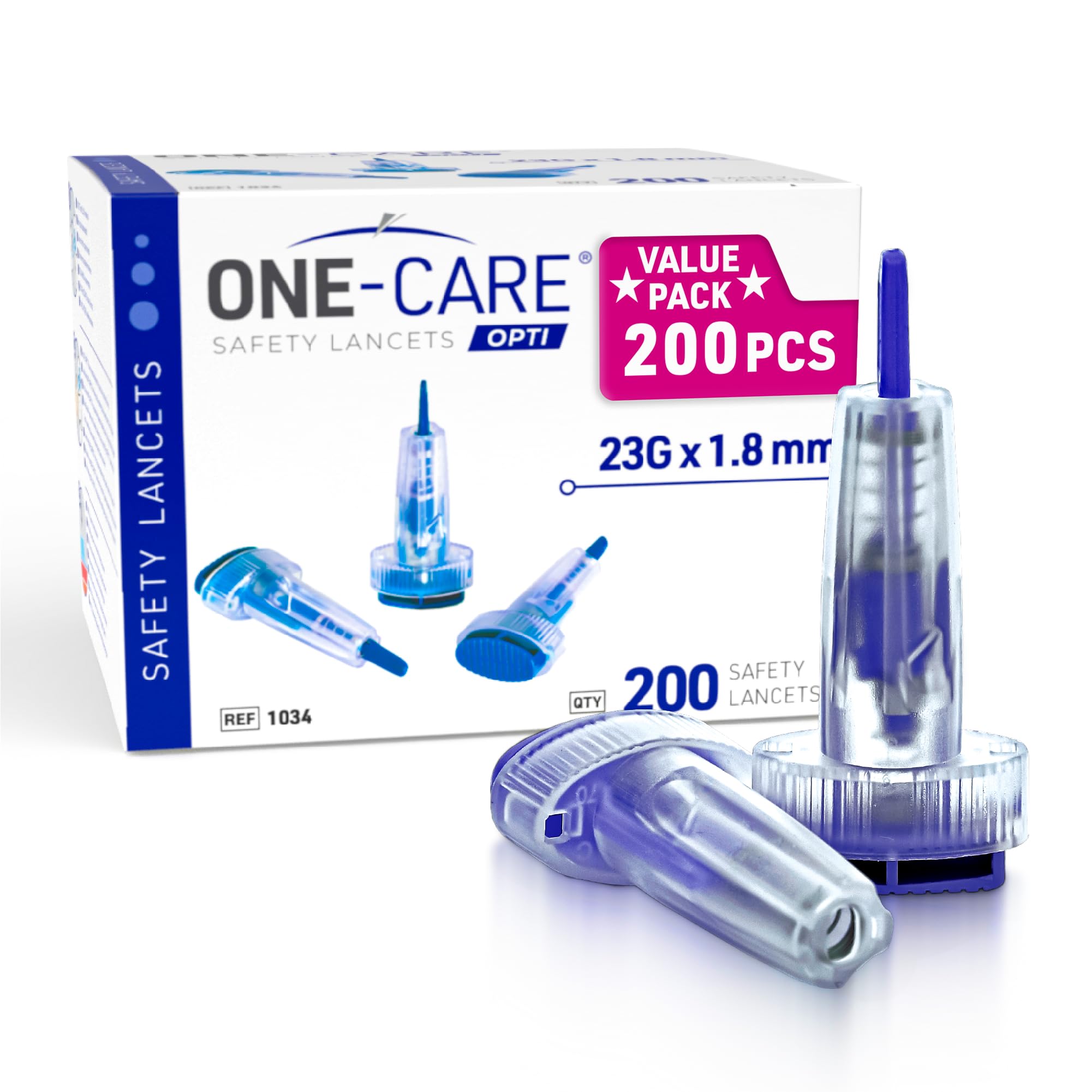 ONE-CARE Opti Lancets - Push Button Safety -15 ONE-CARE Opti Lancets - Push Button Safety -15