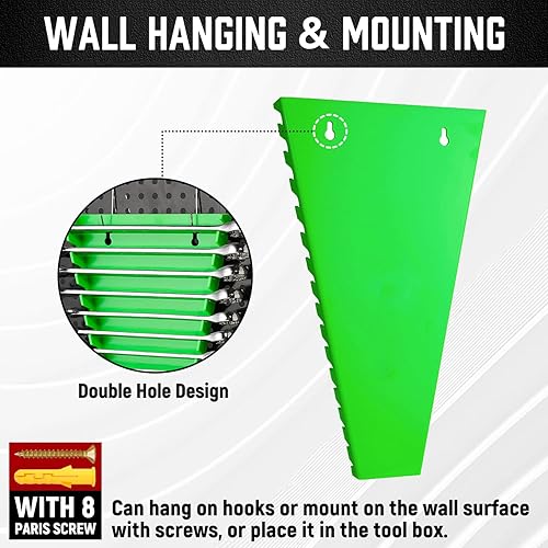 Miniatura 5 de ALOANES Organizador de llaves de plástico ABS de 64 ranuras, soporte ligero para caja de herramientas y pared, compatible con almacenamiento SAE y