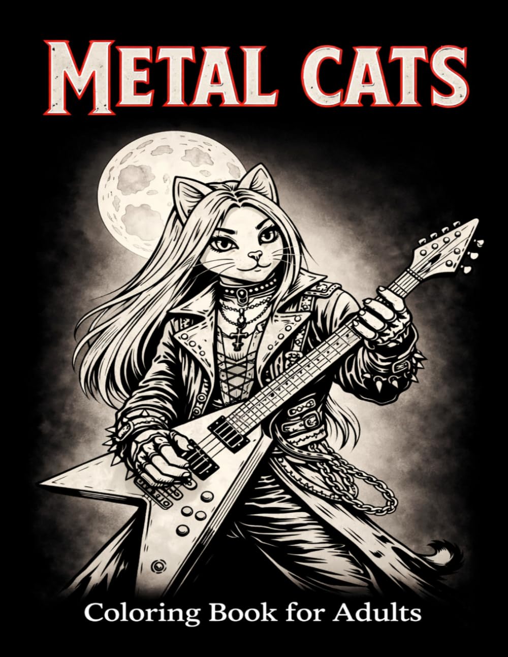 Metal Cats Coloring Book for Adults