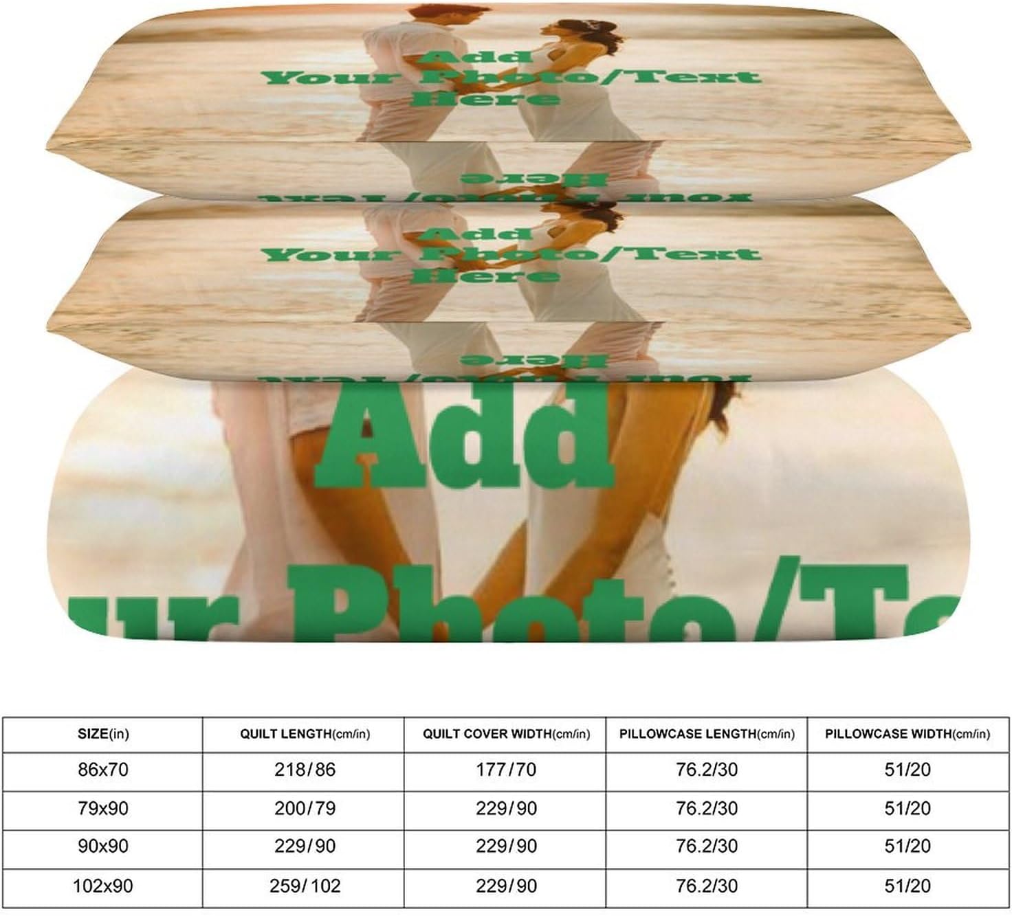 Custom Duvet Cover &Pillowcase Set Personalized Bedding Set Design Your Own Comforter Sets 2 Sides Printed Decor