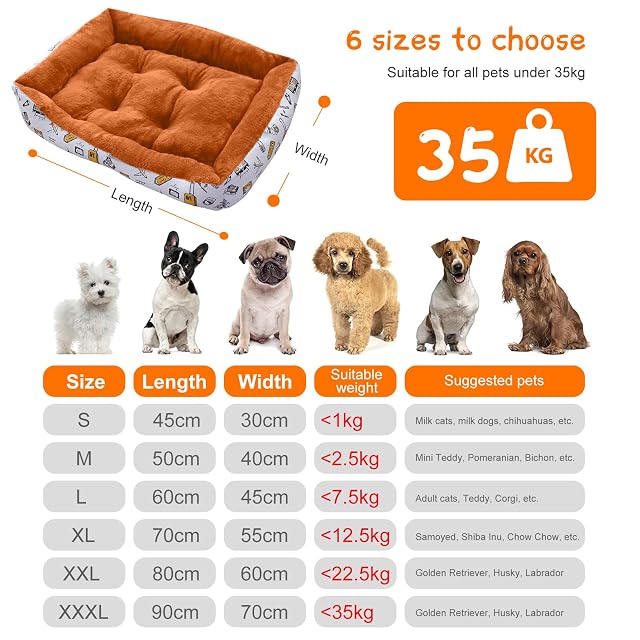 Foto 3 de 6 de PETCUTE Cesta para Perro cómoda, Lavable, cojín para Perros y Gatos, Lavable a máquina