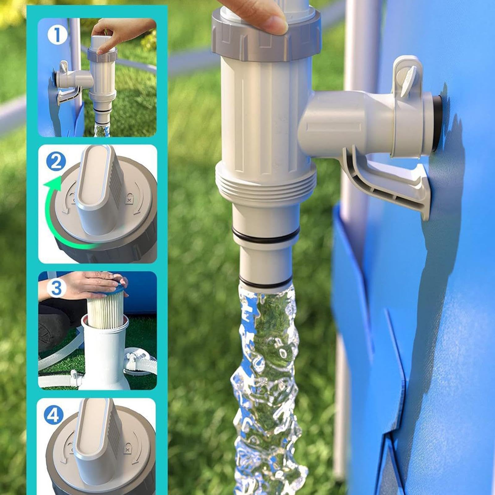 Generic Valvola A Stantuffo Per Piscina Fuori Terra - Ricambio In ABS Per Tubo E Pompa Filtro (1,25")