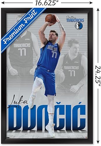 Miniatura 73 de Trends International NBA Dallas Mavericks - Póster de pared de Luka Doncic 22, 22.375 x 34 pulgadas, versión enmarcada en negro Versión enmarcada