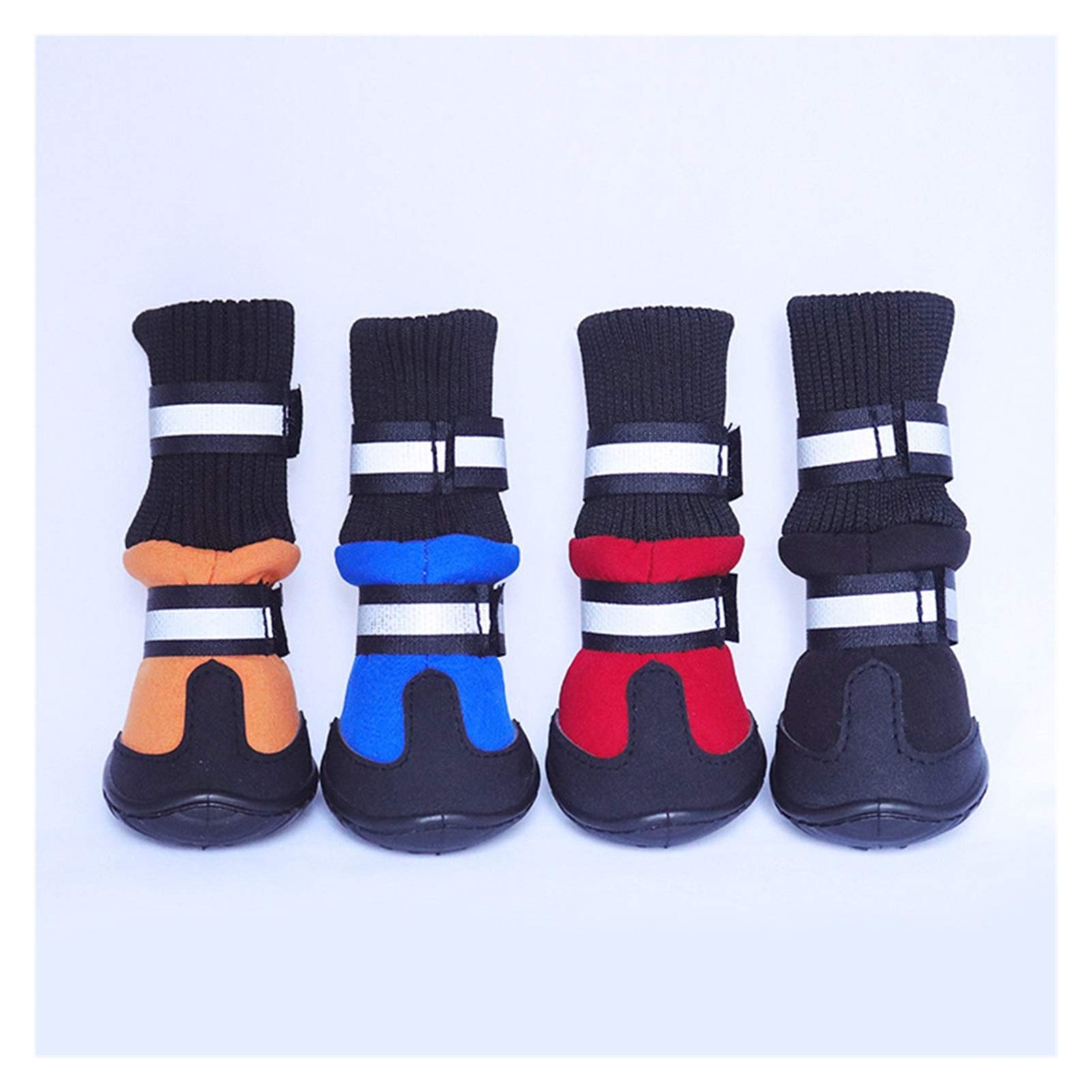 4 Teile/Satz wasserdichte rutschfeste Hund Schuhe für große Hunde Winter Schuh für Hund Schuhe Hund Pfote beschützer warme Hund Stiefel schwarz Hundeschuhe 871 (Color : Red, Size : L)