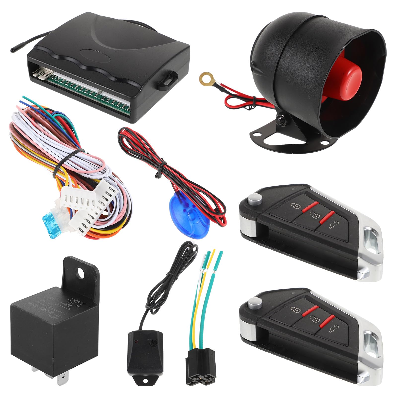 SHINEOFI Allarme Antifurto per Auto Design User-friendly in Plastico e Metallo con Chiusura Centralizzata e Telecomando Kit per Veicoli e Automobili