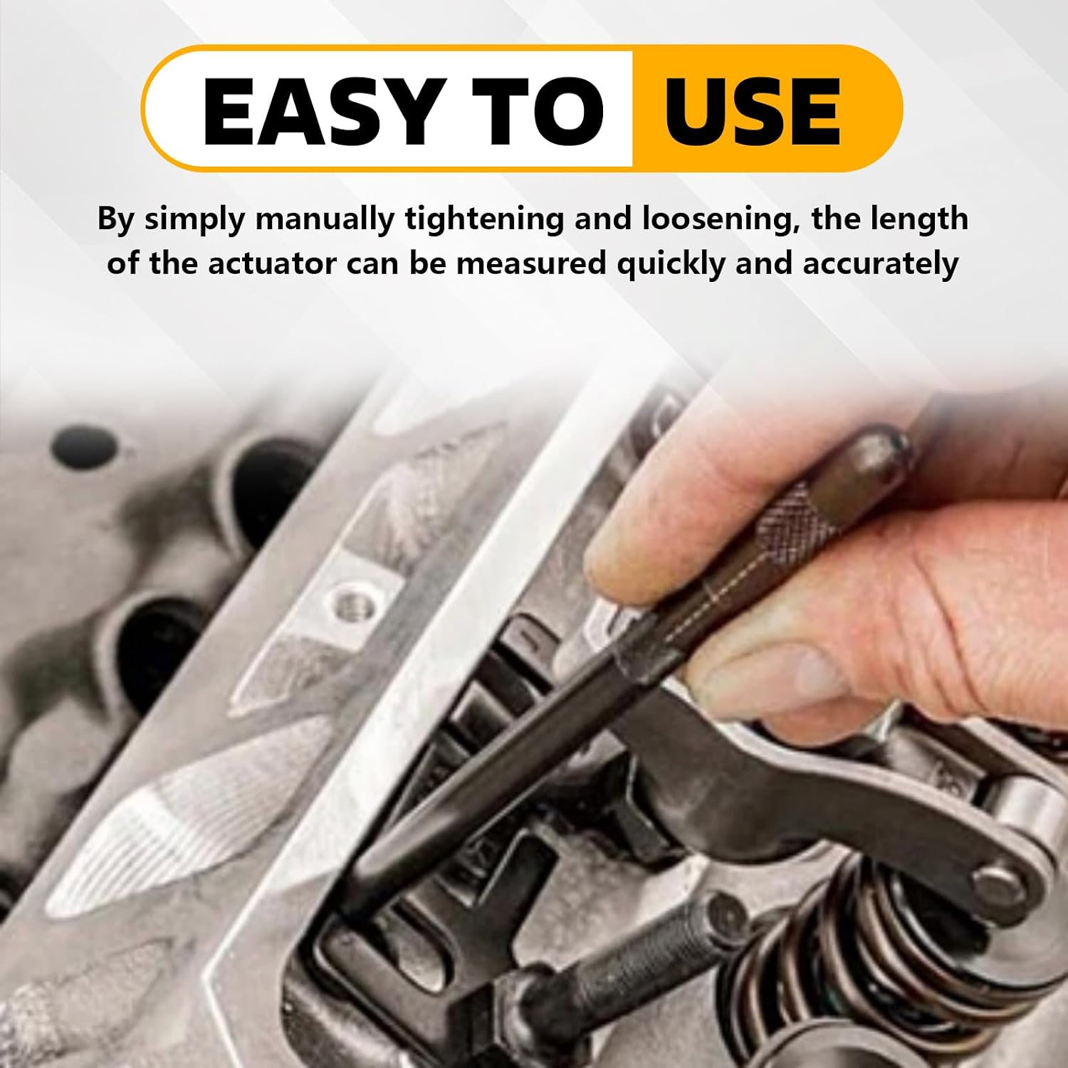 Pushrod Length Checker, 6.8-7.8in 7702-1 Adjustable Push Rods Checking, Push Checker with 0.050in Per Revolution, Iron Flexible Pushrod Measuring Tool, Black, 1Pcs