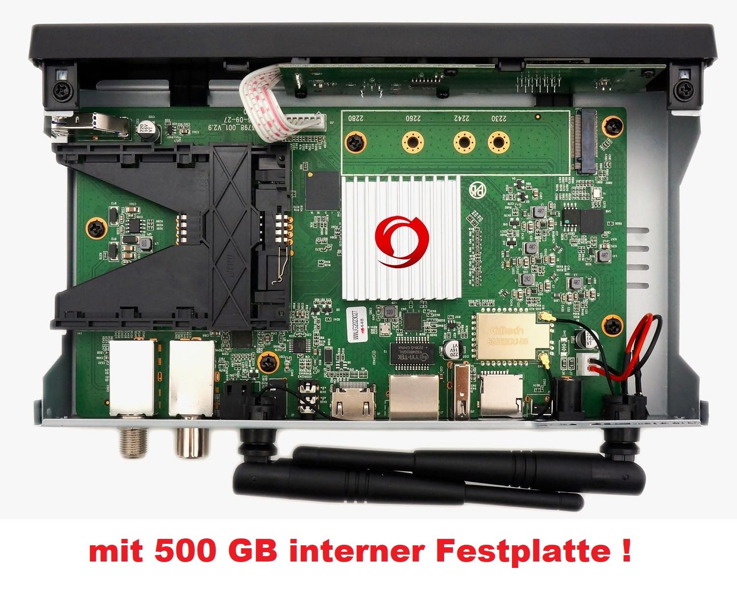 Octagon SF8008 UHD 4K Supreme Combo 500GB Disque Fixe Interne Récepteur Satellite DVB-T2 E2 Linux Define OS Enregistrement M.2 M Key Gigabit LAN Lecteur de Carte