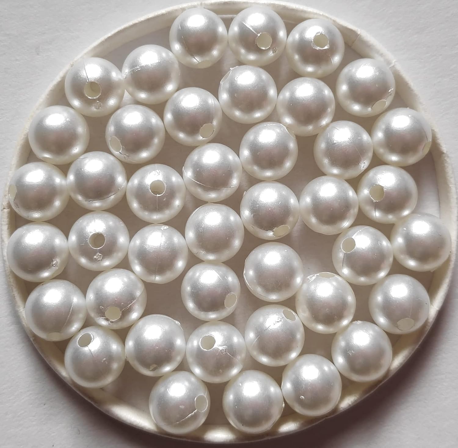GoSetGet! 200pcs Round 10 mm White Color Pearl/Moti Beads for Jewelry ...