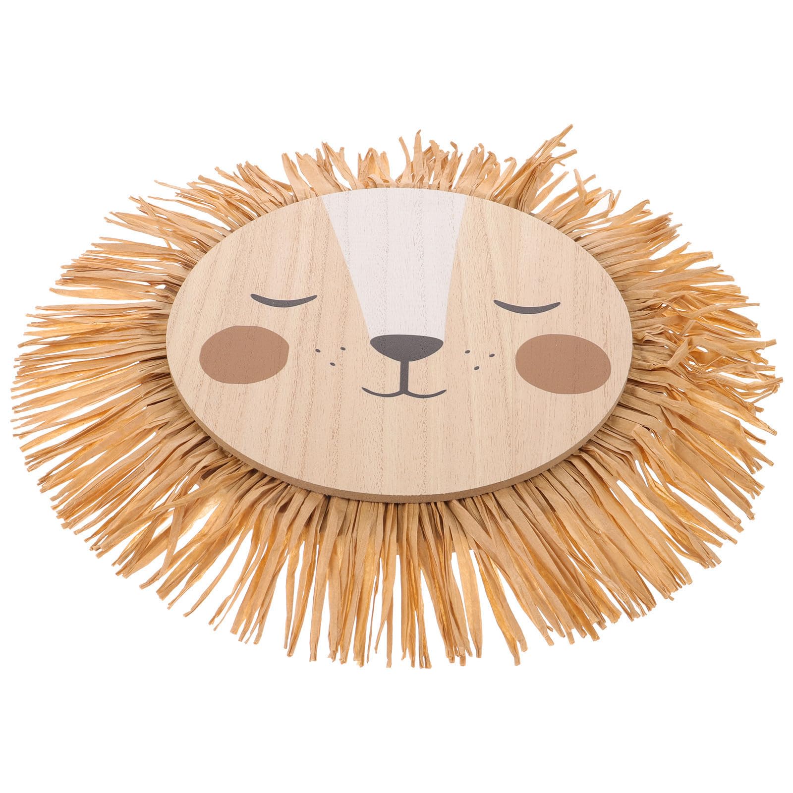 Tête de lion en raphia pour entrée de café et patio de caractère - Style bohème et accueillant