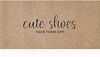 Vista 22 de Felpudo de entrada para entrada lindo cartel de zapatos Quítatelos Señal de bienvenida Felpudos para puerta delantera Felpudos divertidos