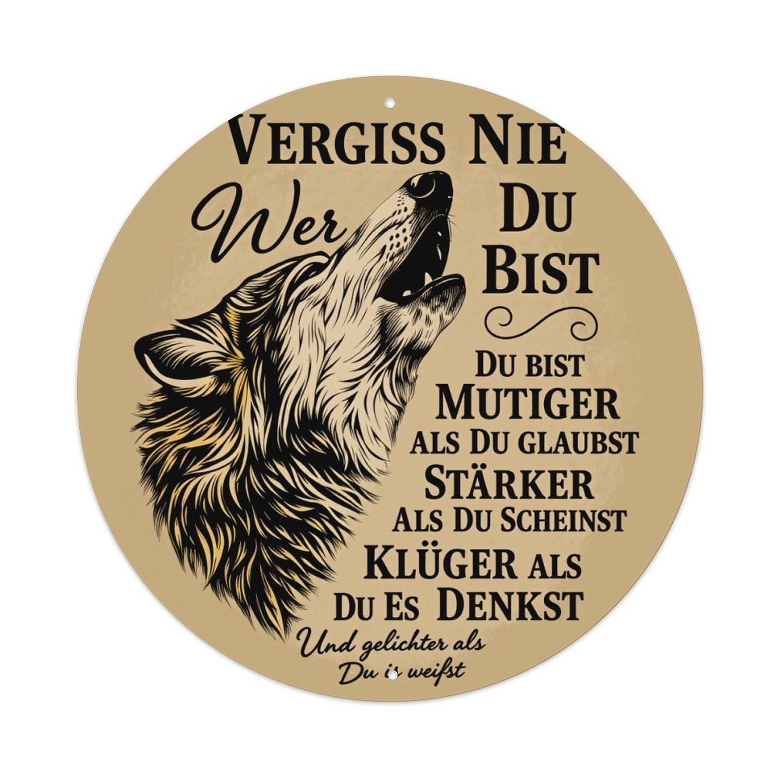 Wolf Howling With Text Tin Sign Vintage Style Home Bar Garden Wall Plaque Decor Metal Poster 8x12 Inch