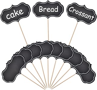 ALINK 50 Pcs Cheese Markers, Food Labels for Charcuterie Board, Blank Toothpick Flags for Appetizer Signs, Cupcake Toppers Sandwich Picks for Christmas, Wedding, Party Decorations - Black