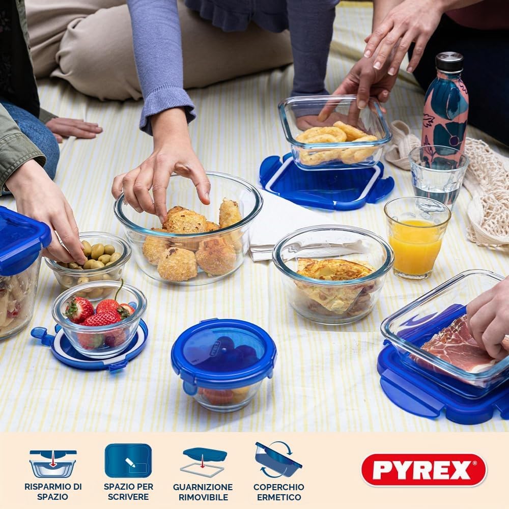Pyrex Cook&Go Set di Contenitori, Forme Misto, 7 unità
