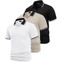 SwissWell 3 Pezzi Polo Uomo Manica Corta Traspirante Estiva Golf Polo Shirt