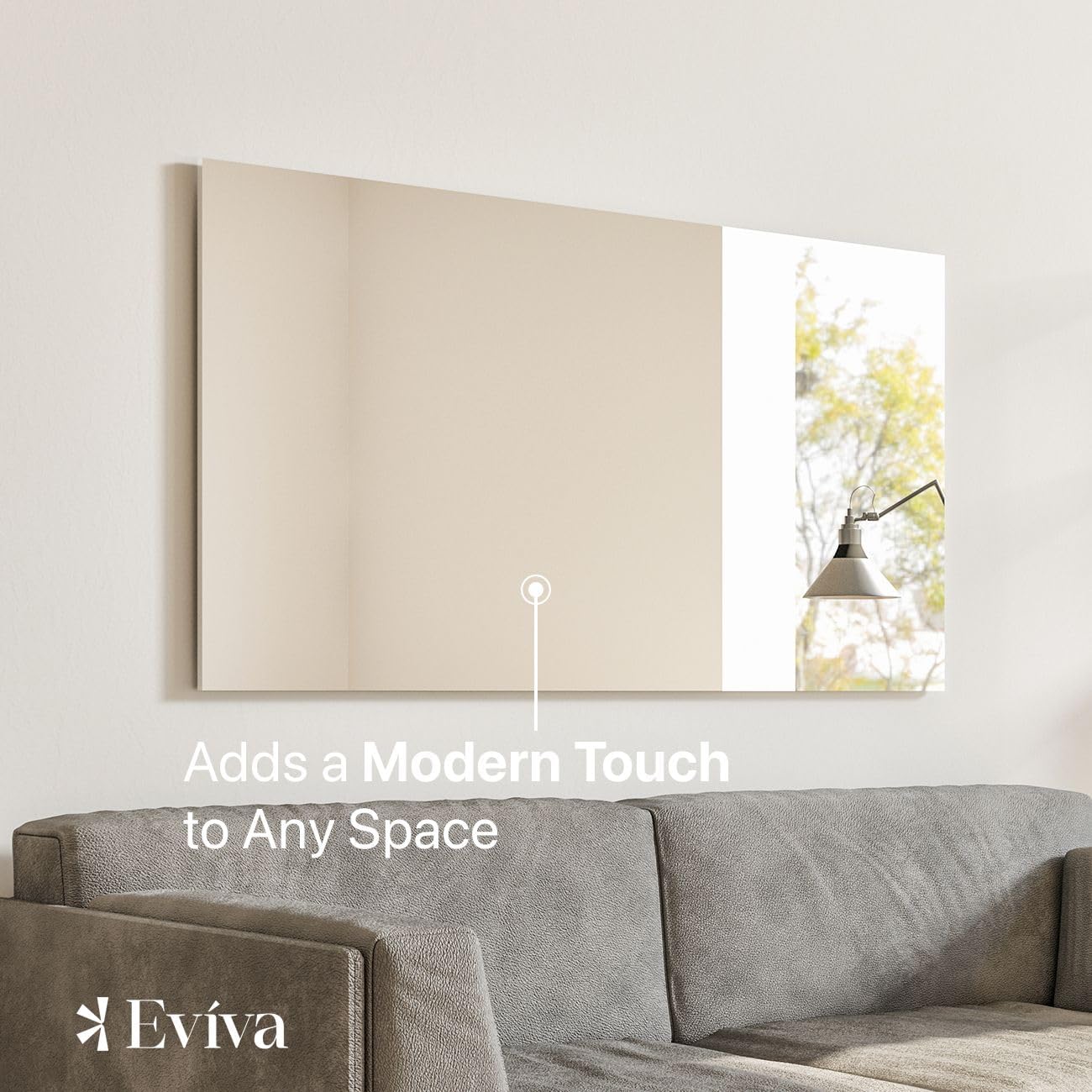 Eviva Sleek 55" x 30" Rectangular Frameless Mirror