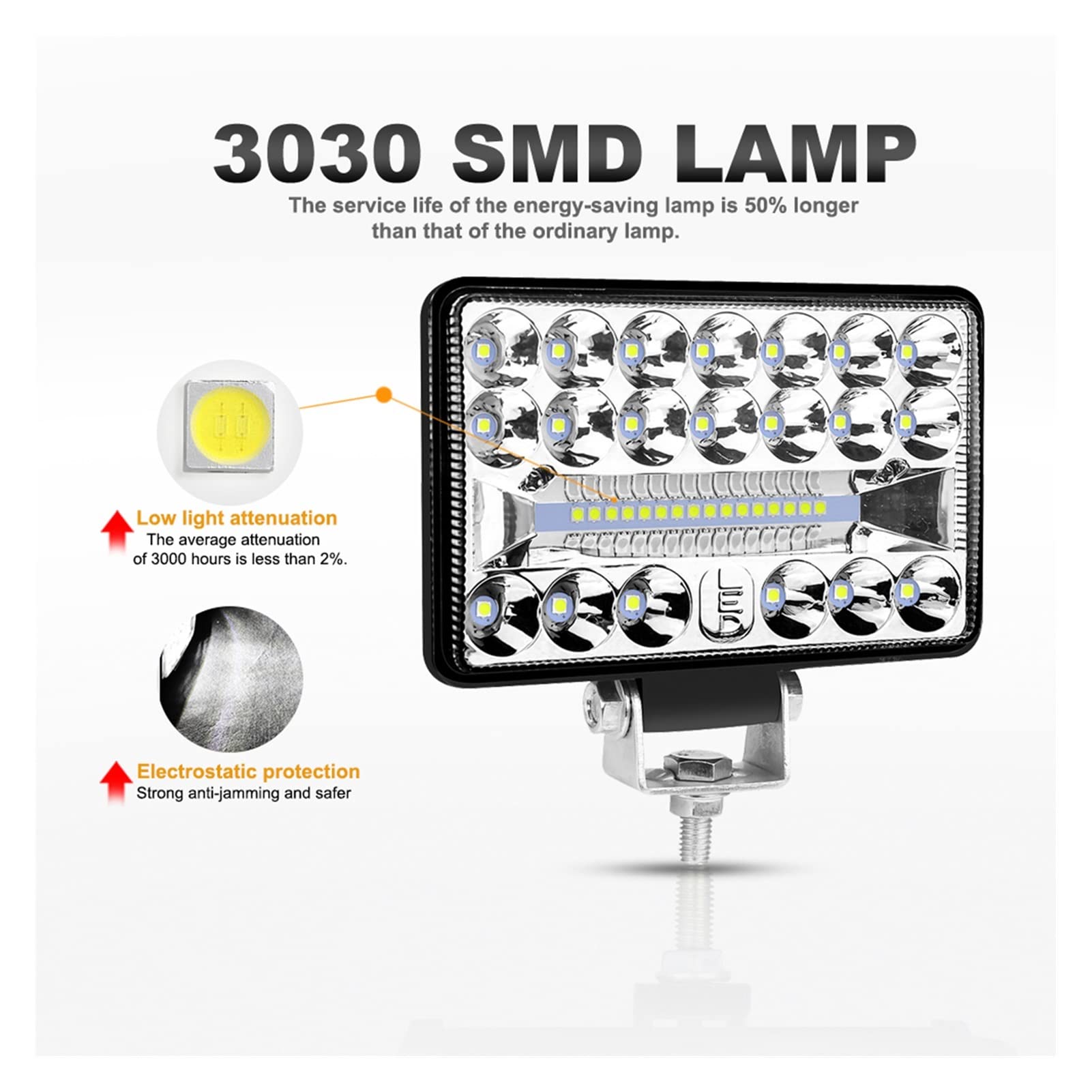 Spot alluvione GUIDATO Barra luminosa for trattore barca for camion offroad 4x4 ATV 5 4W 108W 144W LED Lavoro leggero da lavoro GUIDATO Faro - Lampada faro(2pcs 5inch 108W)