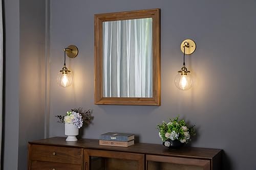 Miniatura 2 de Phansthy Aplique de pared de vidrio vintage, lámpara de pared de alambre colgante para interiores, lámpara de pared de globo de 5.9 pulgadas, cable