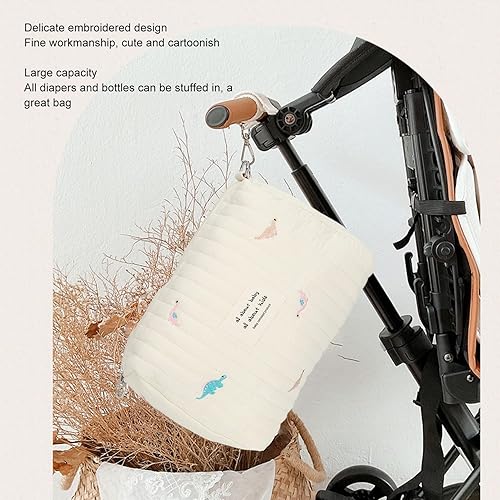 Miniatura 8 de Bolsa organizadora de pañales, bolsa de almacenamiento de pañales de gran capacidad, exquisita bolsa de almacenamiento de pañales de algodón