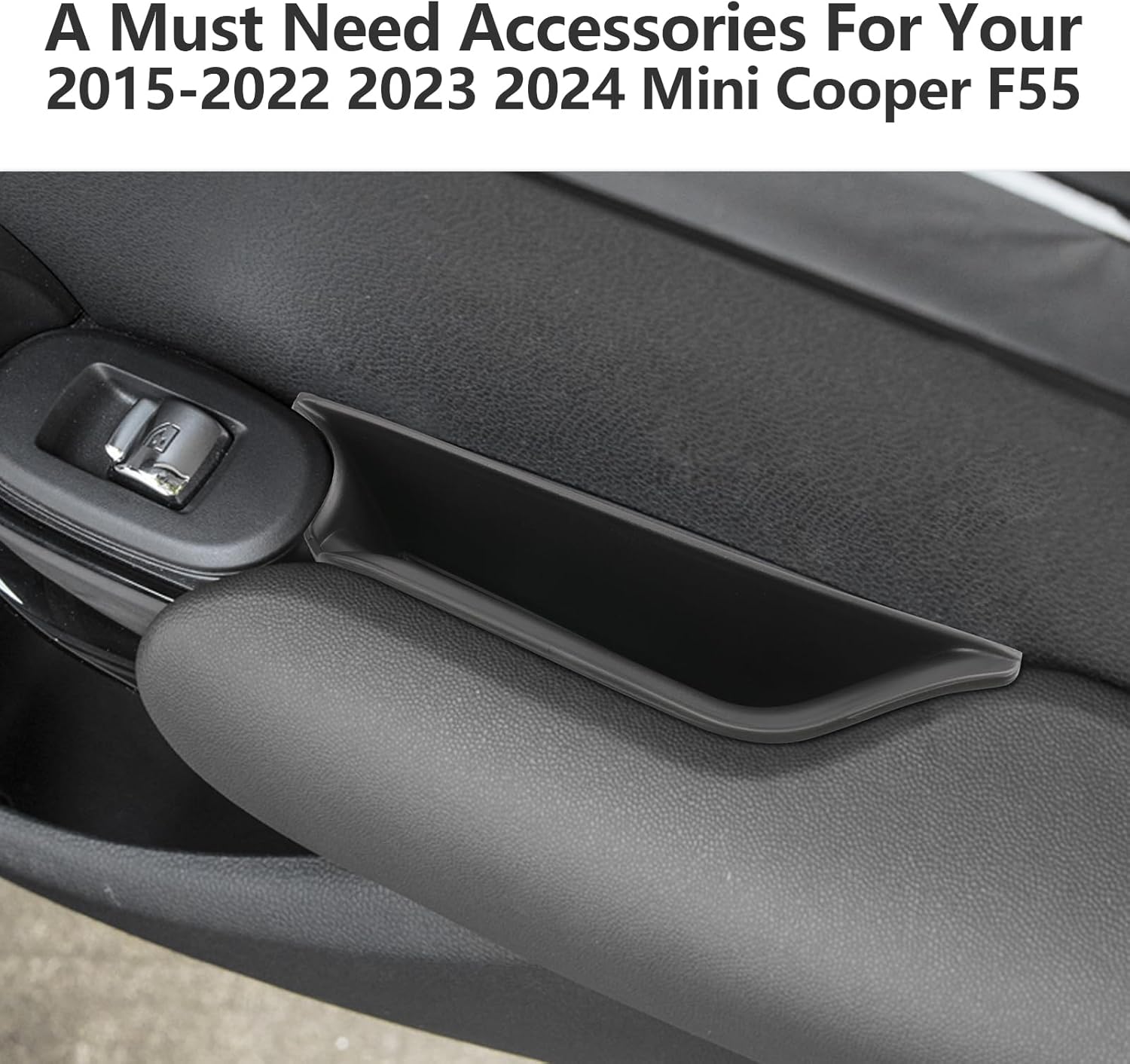 LUWU for 2024 Mini Cooper F55 Organizer Mini Cooper F55 Front Rear Door Side Storage Box Door Side Organizer Grab Tray 2015-2025 Mini Cooper S Armrest Phone Container Mini Cooper One Accessories 4PCS