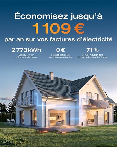 EF EcoFlow STREAM Ultra Batterie de 1,92 kWh pour kit solaire, entrée solaire 2800 W (4 MPPT), ports CA doubles 2300 W, micro-onduleur intégré, extensible à 11,52 kWh, contrôle intelligent par IA - 6