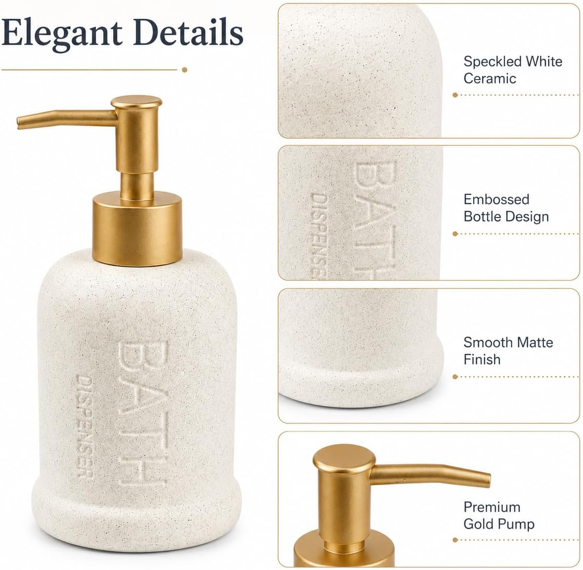 Travertine Soap Dispensers Wabi Sabi Luxurious Hand Dish Lotion Shampoo Soap Pump Bottles for Kitchen Bathroom Countertop