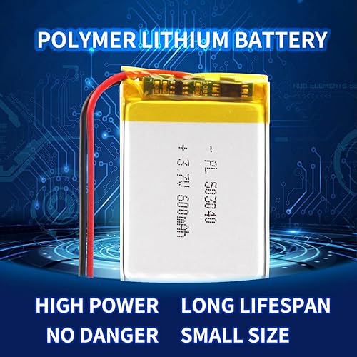 Miniatura 4 de 3.7V 600mAh Batería 503040 Li-Ion Li-ion Li-Po recargable de iones de litio con conector de paso 2P PH 0.079 in