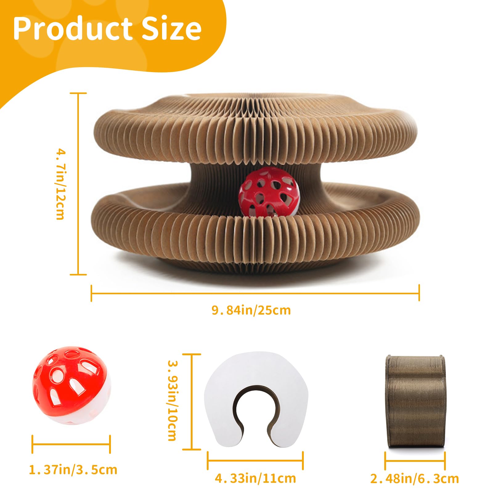 Kitty Kurlz Magic Twist Katzenspielzeug, zusammenklappbares und doppelseitiges Unendlichkeits-Design, Kätzchen-Kratzpad, umweltfreundlicher Karton, langlebiges, interaktives Spielspielzeug für