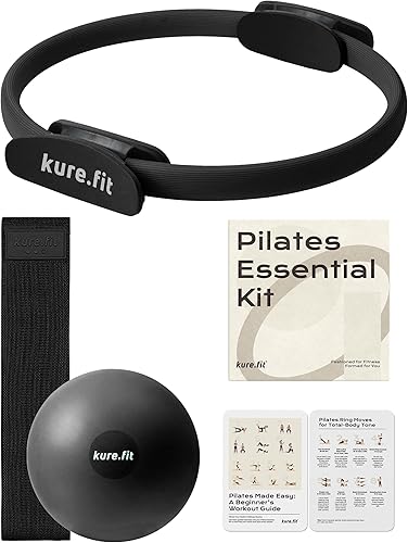 Miniatura 13 de Home Pilates Essentials Kit para mujer | Anillo de pilates, mini bola, juego de bandas de botín | Juego de iniciación de equipo de pilates en caja