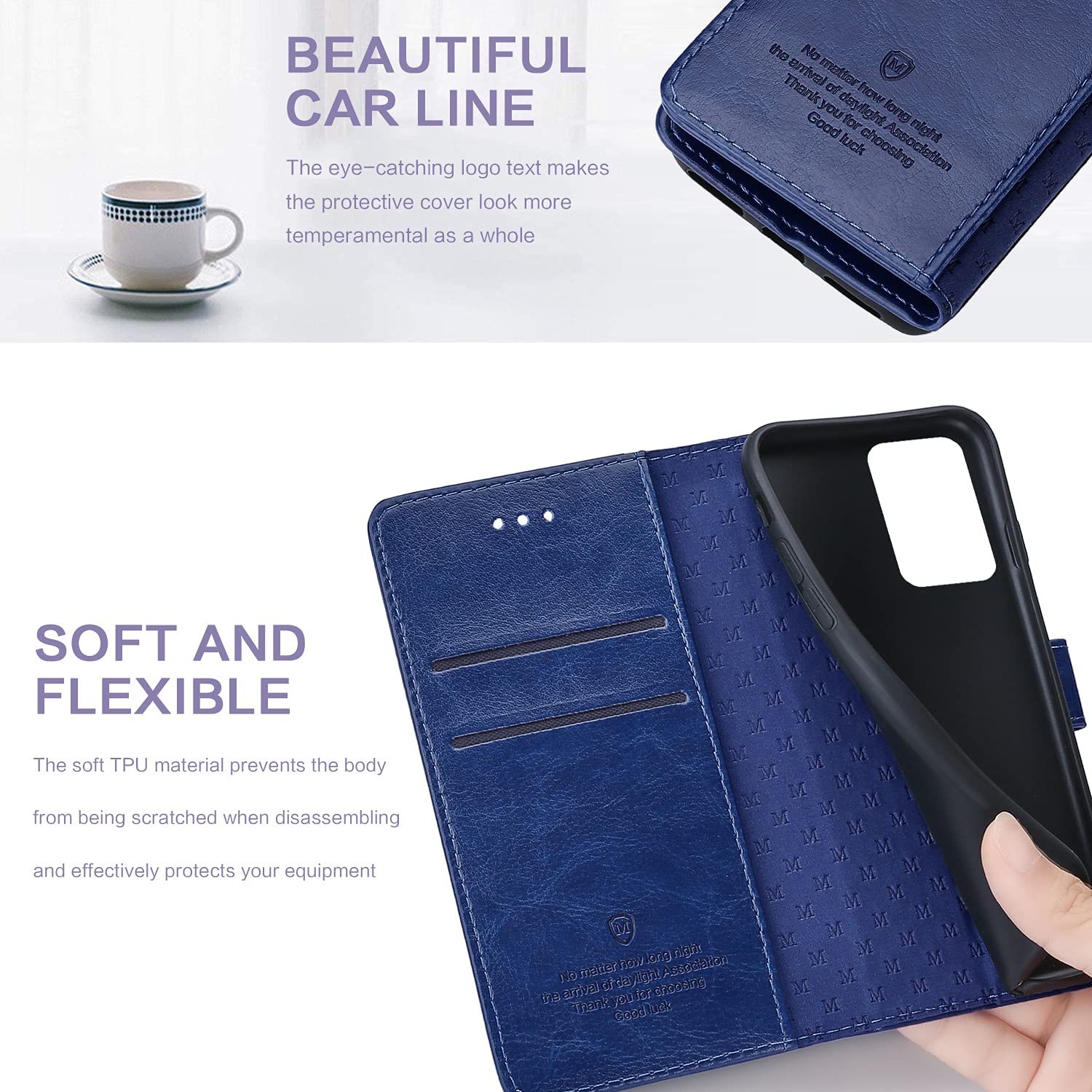 ELESNOW Flip Case Für Redmi Note 10/10S - PU Leder Hülle Mit Kartenfächern & Ständer