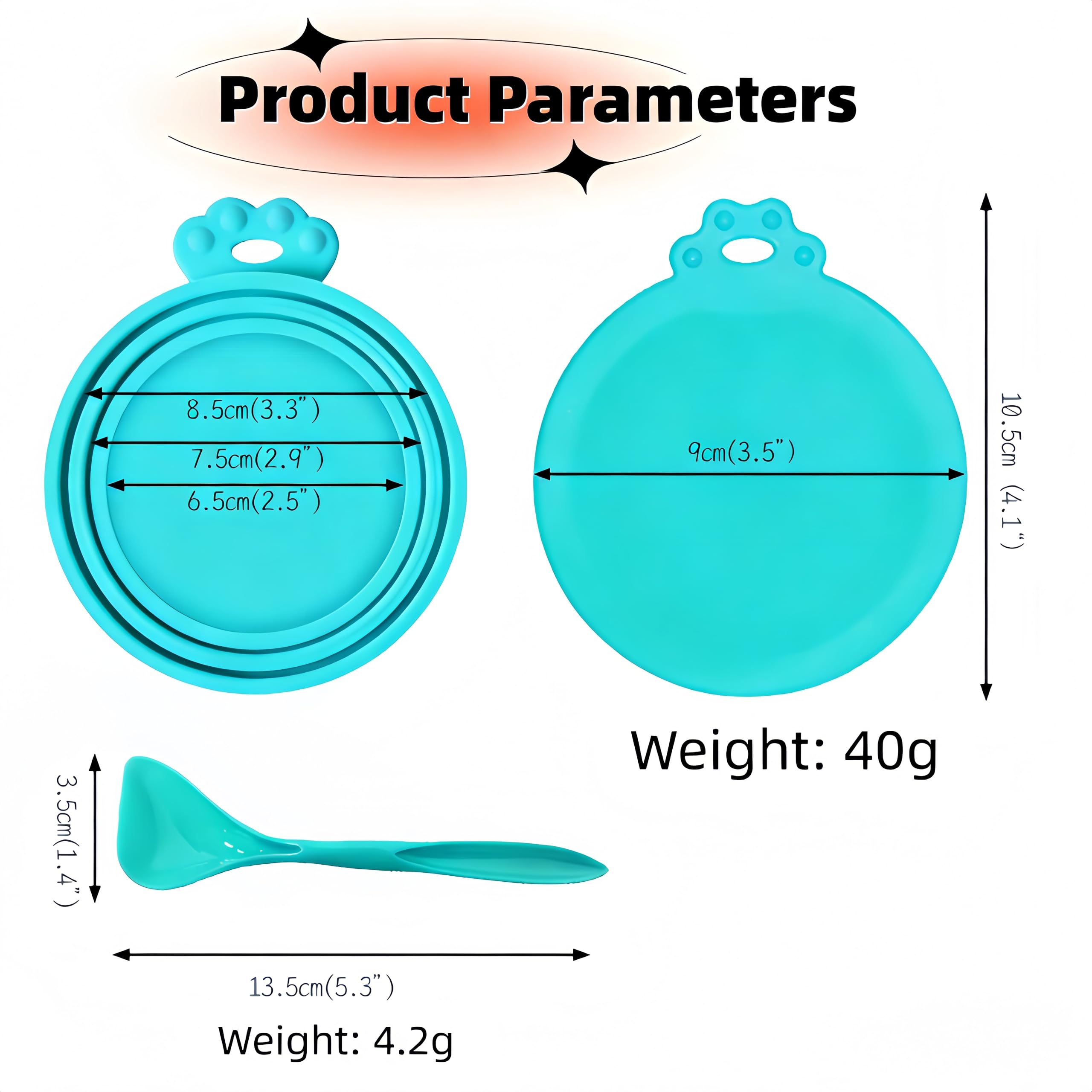 Coperchi universali in silicone per lattine alimentari, adatti per conservare cibo per cani e gatti, coperchi ermetici, in silicone per uso alimentare, adatti a 3 dimensioni standard, blu e