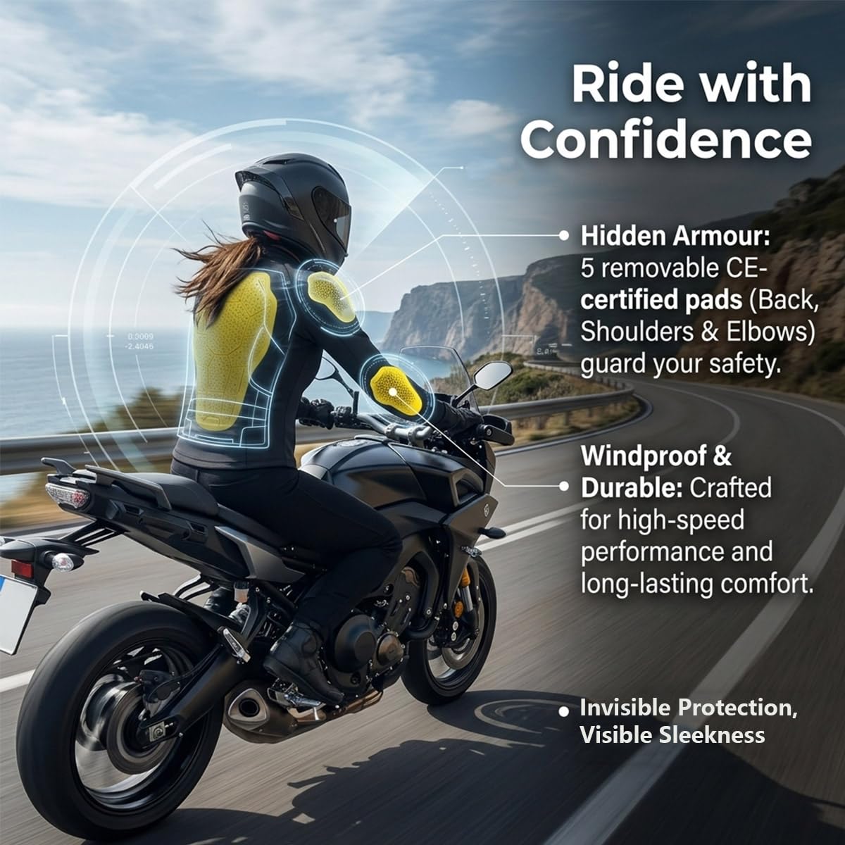 Motorrad-Set für Damen (Jacke und Hose) mit herausnehmbaren CE-Protektoren | Atmungsaktiver Radanzug, winddichte Motorradbekleidung für Fahrten im Freien im Frühling und Sommer